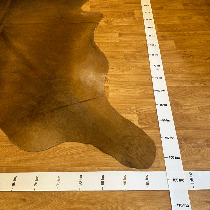 Tapis en cuir de vache véritable marron crème 97 x 103