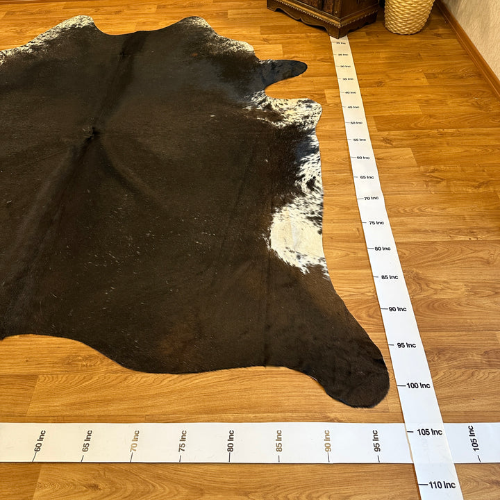 Tapis en cuir de vache véritable noir et blanc 97 x 102