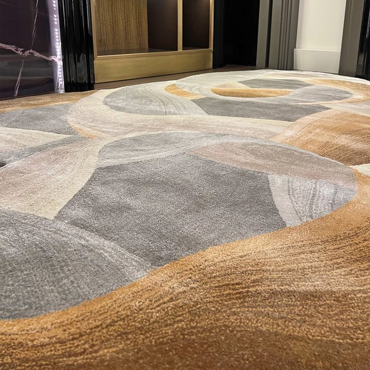 Tapis tufté sur mesure en forme de cercle fait à la main