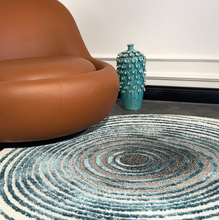 Tapis touffetés ronds faits à la main sur mesure