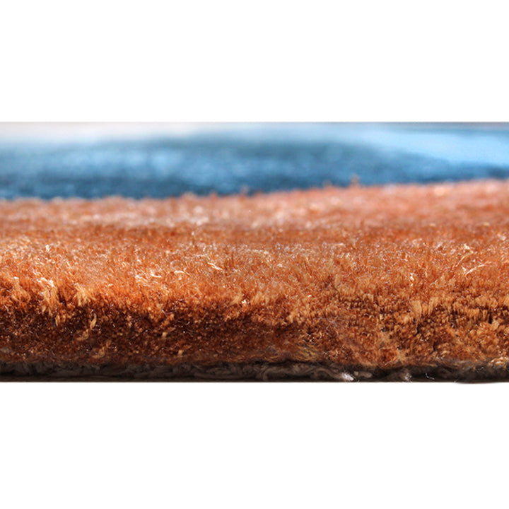 Tapis tufté sur mesure en forme de cercle fait à la main