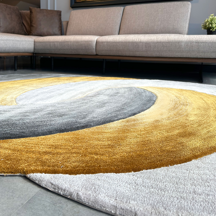 Tapis tufté sur mesure en forme de cercle fait à la main