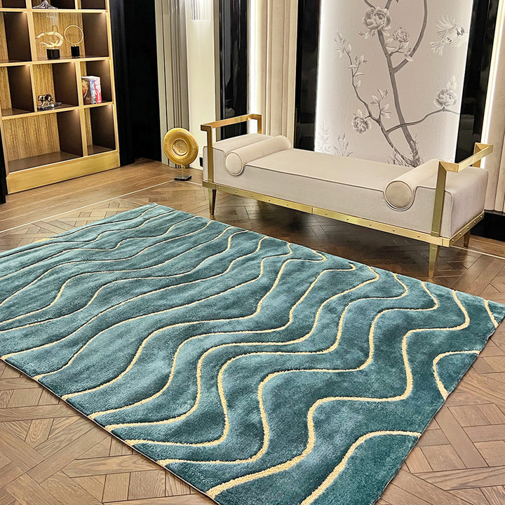 Tapis touffetés ondulés faits à la main sur mesure