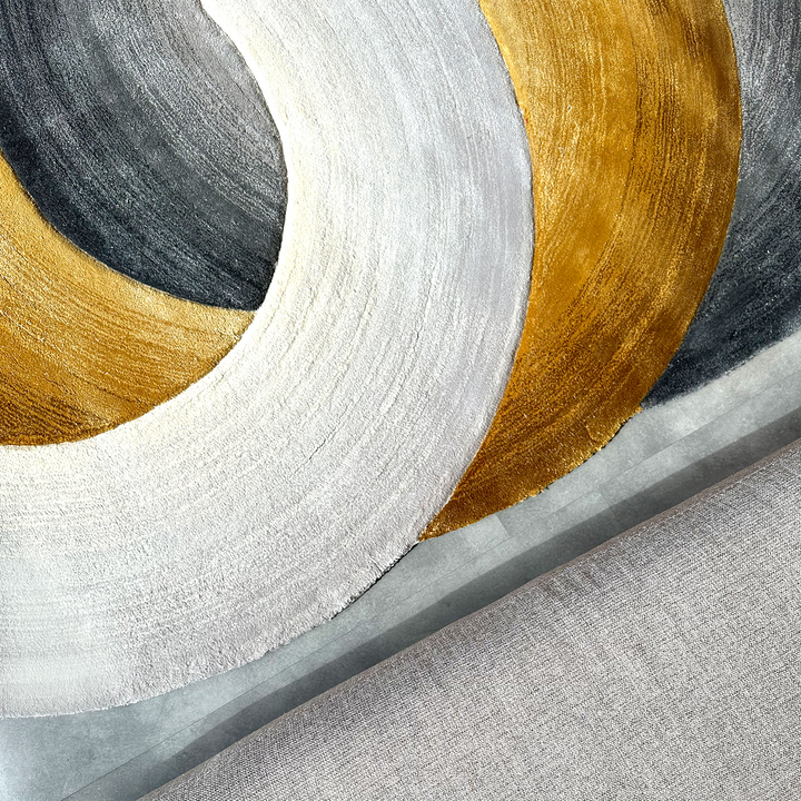 Tapis tufté sur mesure en forme de cercle fait à la main