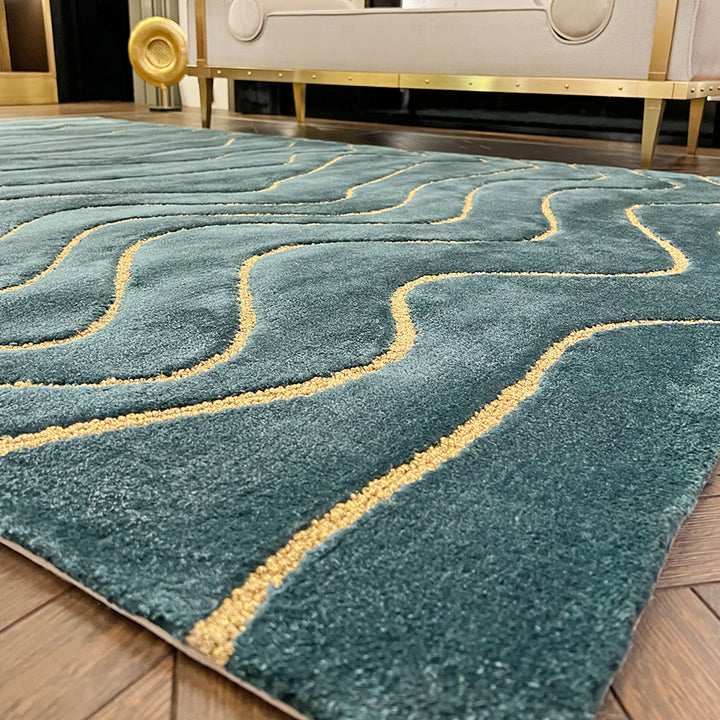 Tapis touffetés ondulés faits à la main sur mesure