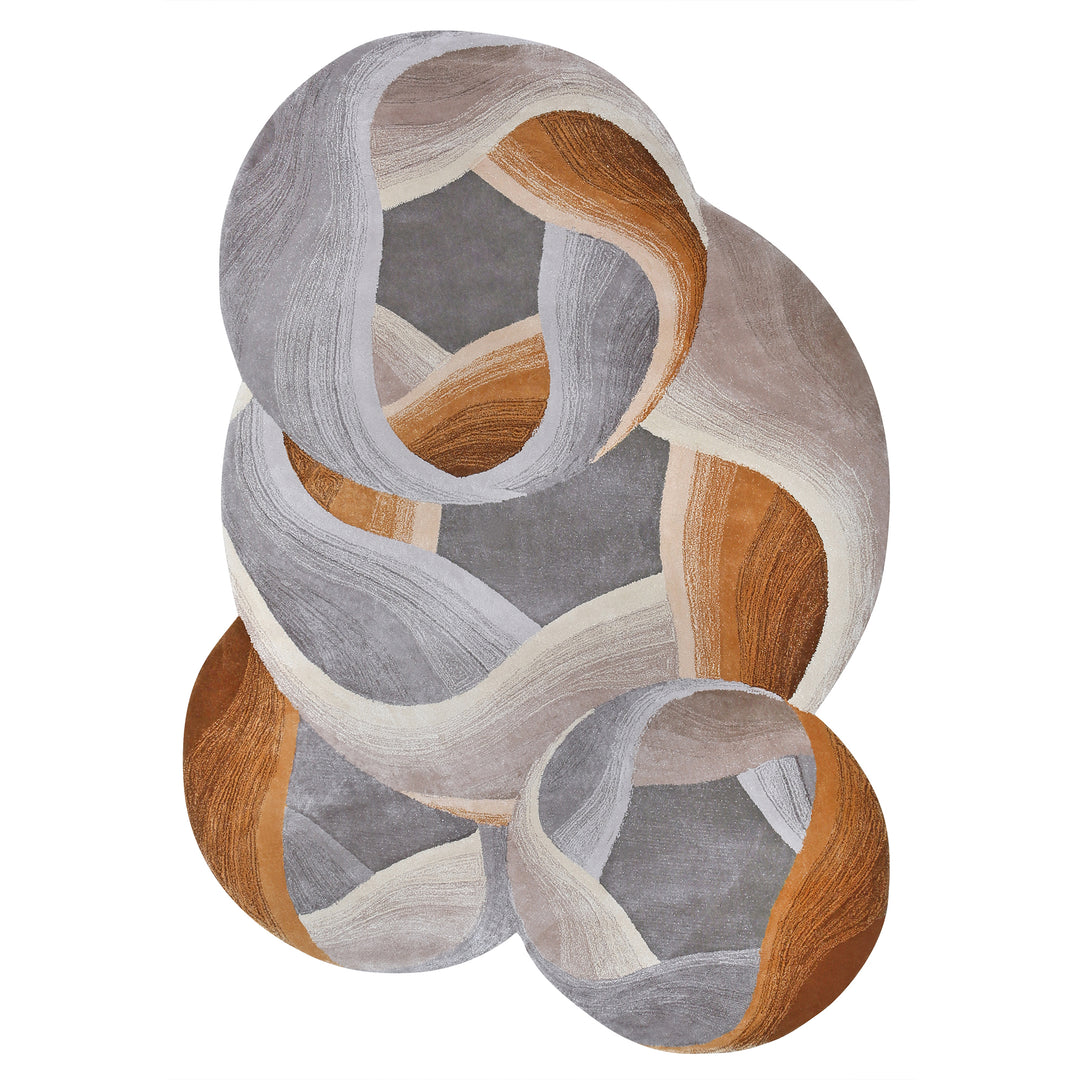 Tapis tufté sur mesure en forme de cercle fait à la main