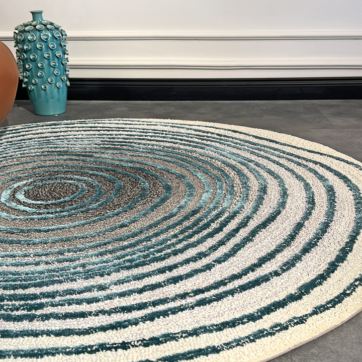 Tapis touffetés ronds faits à la main sur mesure
