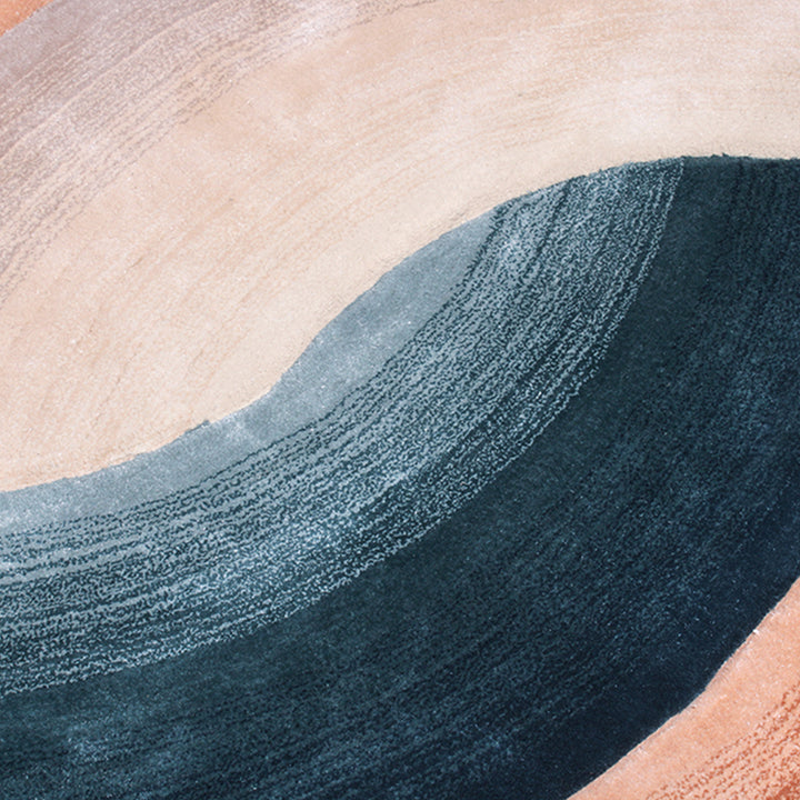 Tapis tufté sur mesure en forme de cercle fait à la main