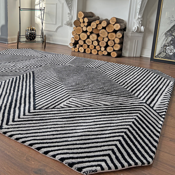 Tapis touffetés géométriques faits à la main sur mesure