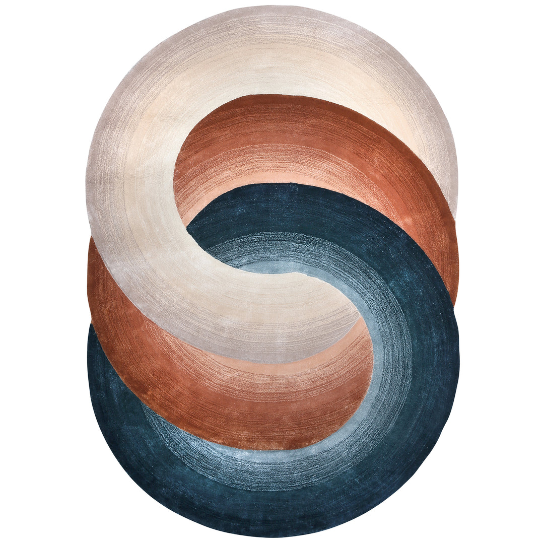 Tapis tufté sur mesure en forme de cercle fait à la main