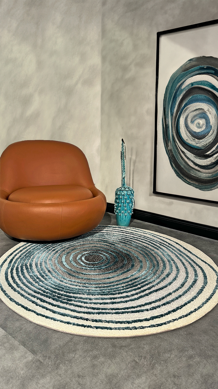 Tapis touffetés ronds faits à la main sur mesure