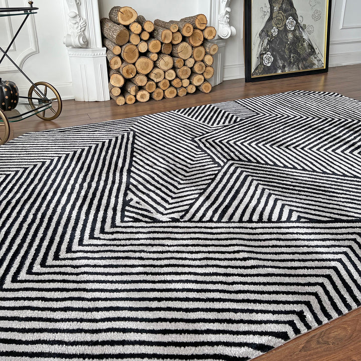 Tapis touffetés géométriques faits à la main sur mesure