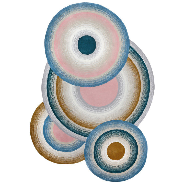 Tapis tufté sur mesure en forme de cercle fait à la main