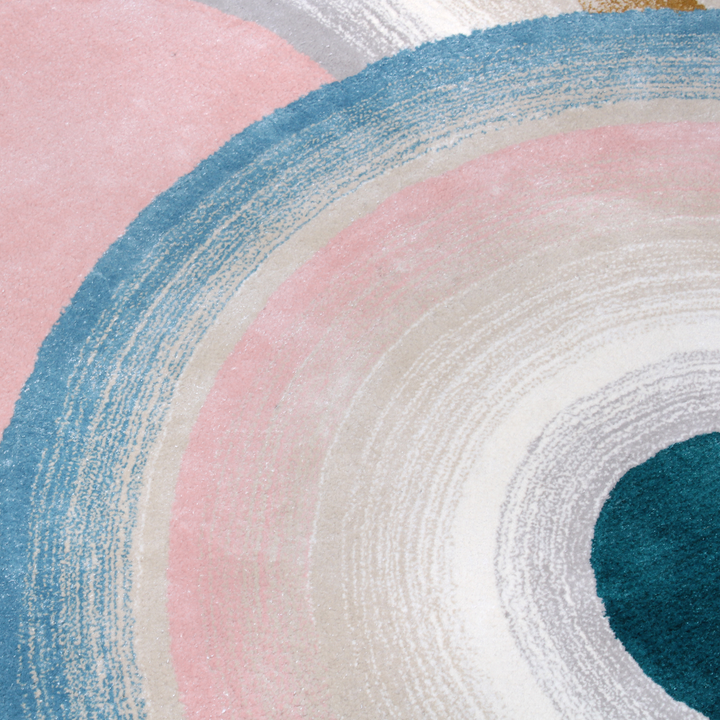 Tapis tufté sur mesure en forme de cercle fait à la main