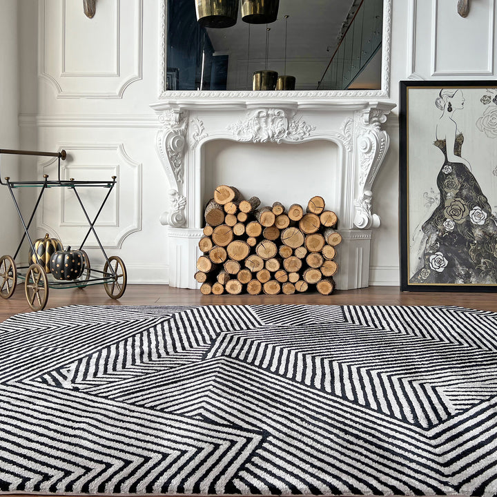 Tapis touffetés géométriques faits à la main sur mesure