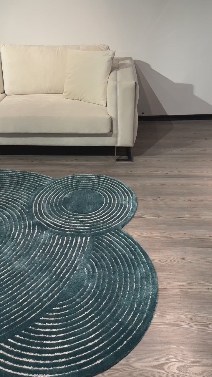 Tapis touffetés géométriques faits à la main sur mesure