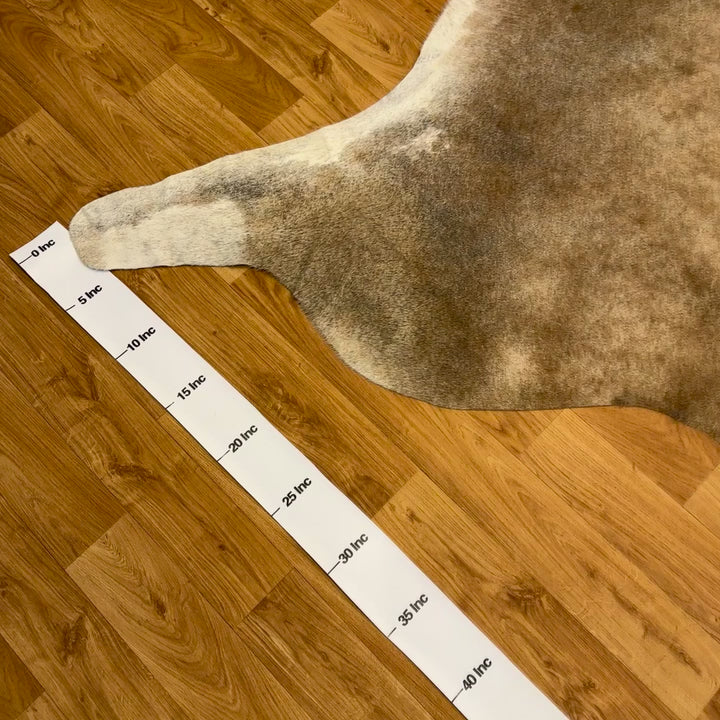 Tapis en cuir de vache véritable beige gris crème 94x96