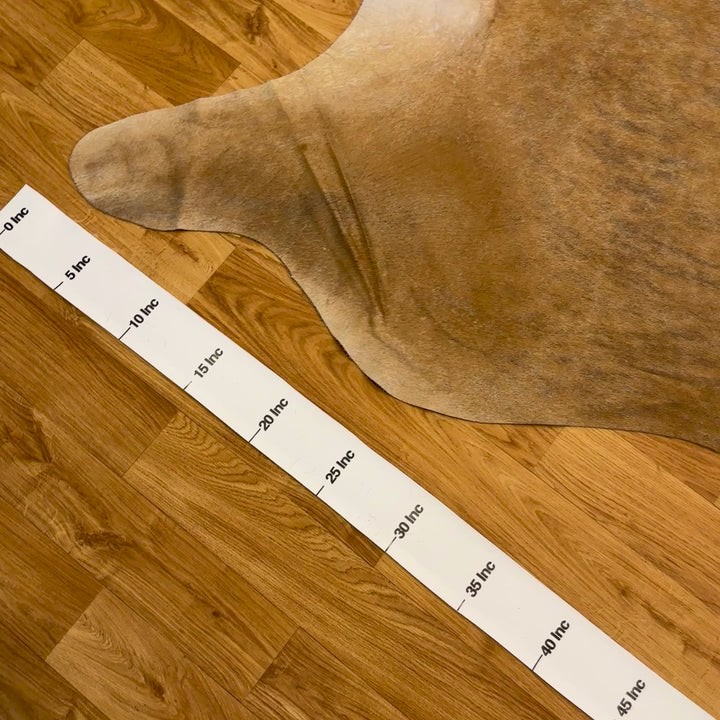 Tapis en cuir de vache véritable beige, marron et crème 90 x 92