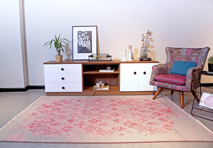 Tapis rose gris, réversible, lavable, en coton, 8 x 10, pour salon, chambre à coucher, cuisine, chambre d'enfant, salle à manger, décoration bohème, rose gris, 8 x 10