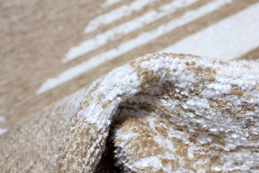 Tapis beige et blanc, motif géométrique réversible, grande surface, pour salon, chambre à coucher, cuisine, salle à manger, chambre d'enfant, décoration beige et blanche, style bohème esthétique, 20 x 25 cm