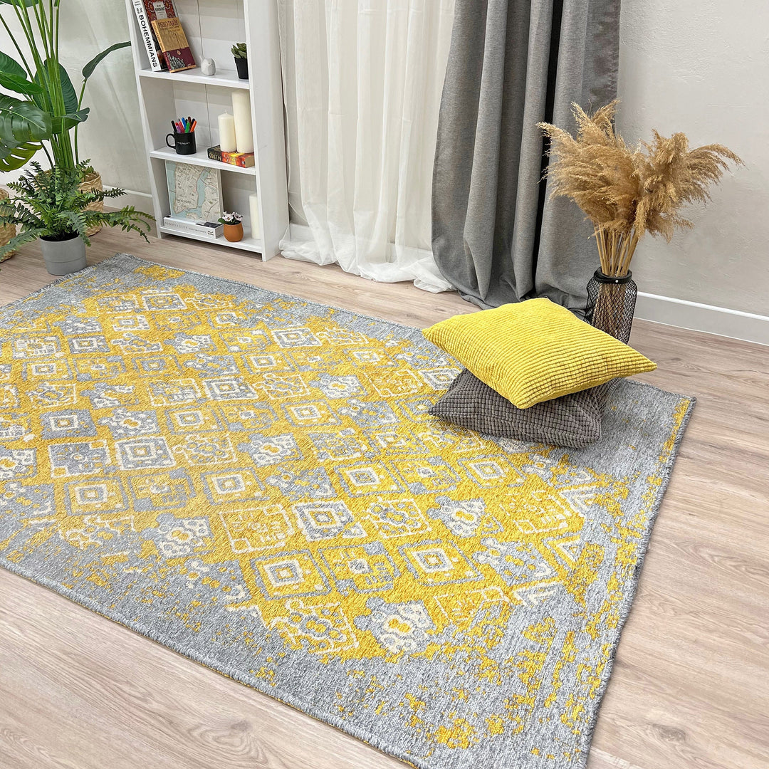 Tapis rose gris, réversible, lavable, en coton, 8 x 10, pour salon, chambre à coucher, cuisine, chambre d'enfant, salle à manger, décoration bohème, rose gris, 8 x 10