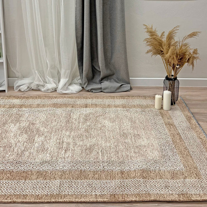 Alfa Rich beige area rugs are cotton, pet friendly, easy to clean, foldable and machine washable, but we recommend laundromat for large sizes! It is woven. It is odorless and lint-free. It is antibacterial and antiallergic. Alfa Rich area rugs have a low pile (0.50 inches). But wait, there's more! We're also offering FREE SHIPPING, making it even easier for you to bring a touch of timeless charm into your home.