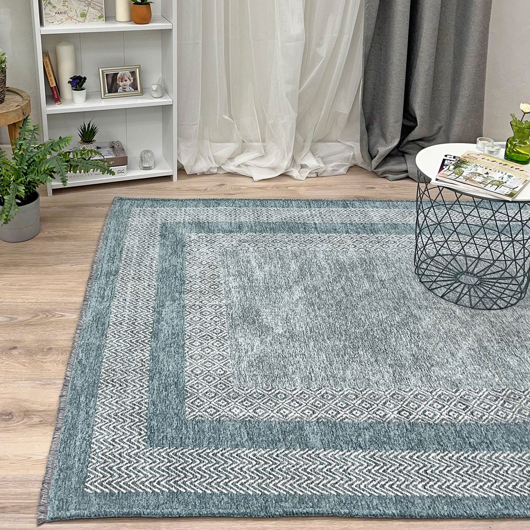 Scandinavian Petrol Blue Washable Area Rugs