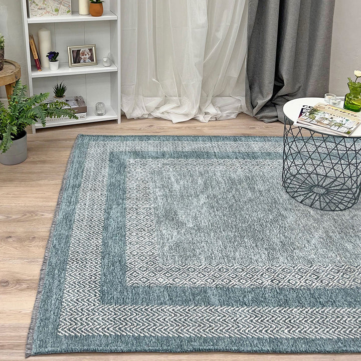 Scandinavian Green Washable Area Rugs