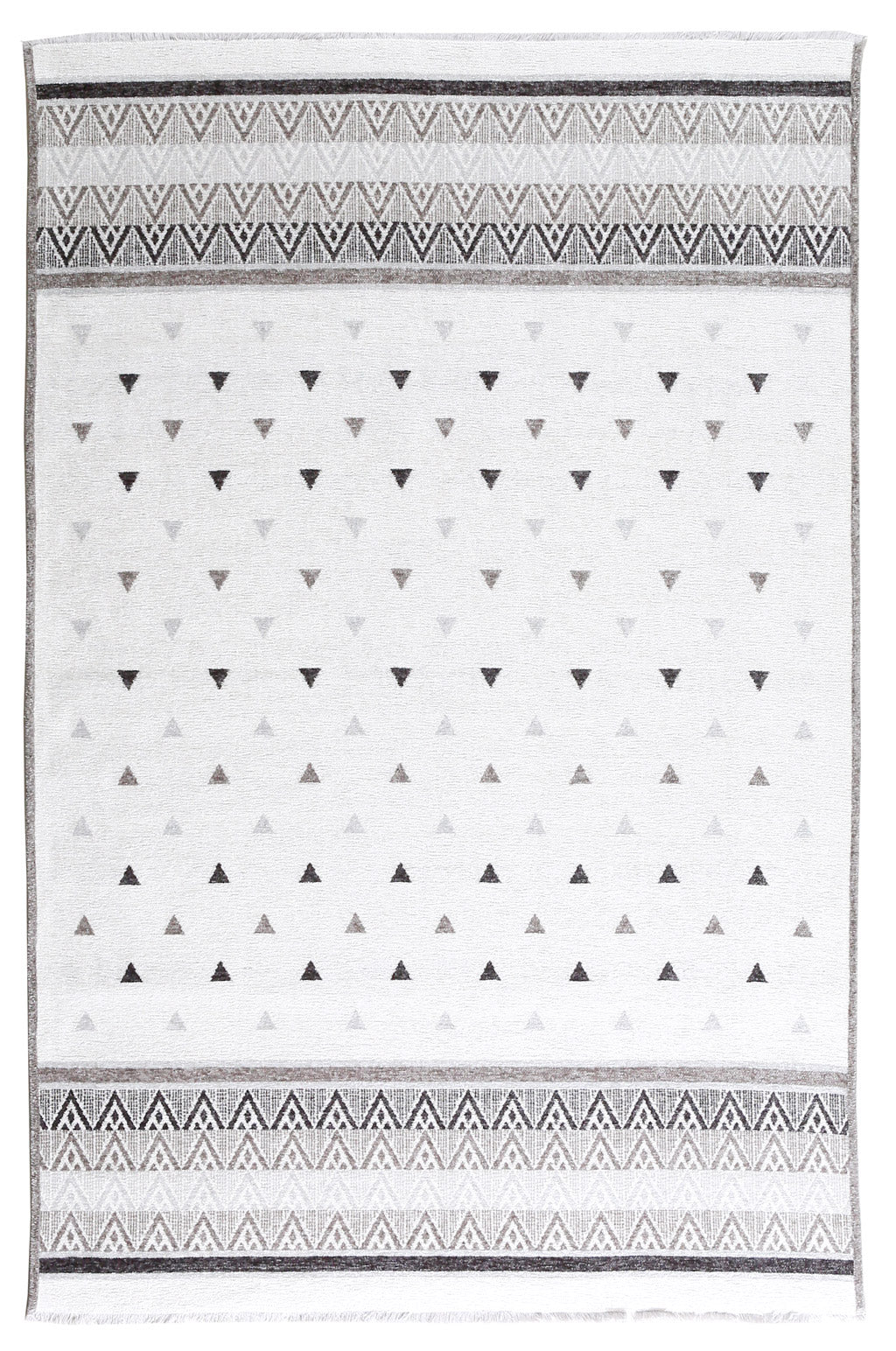 Triangle Gray Off White Area Rugs