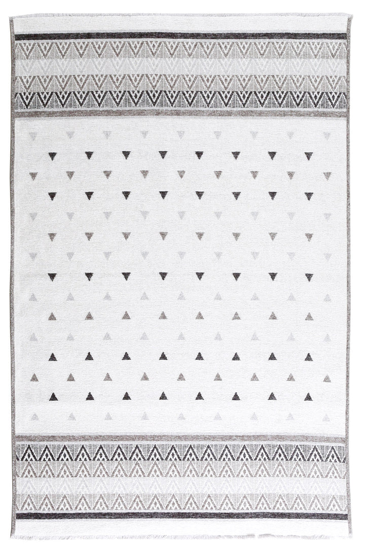 Triangle Gray Off White Area Rugs