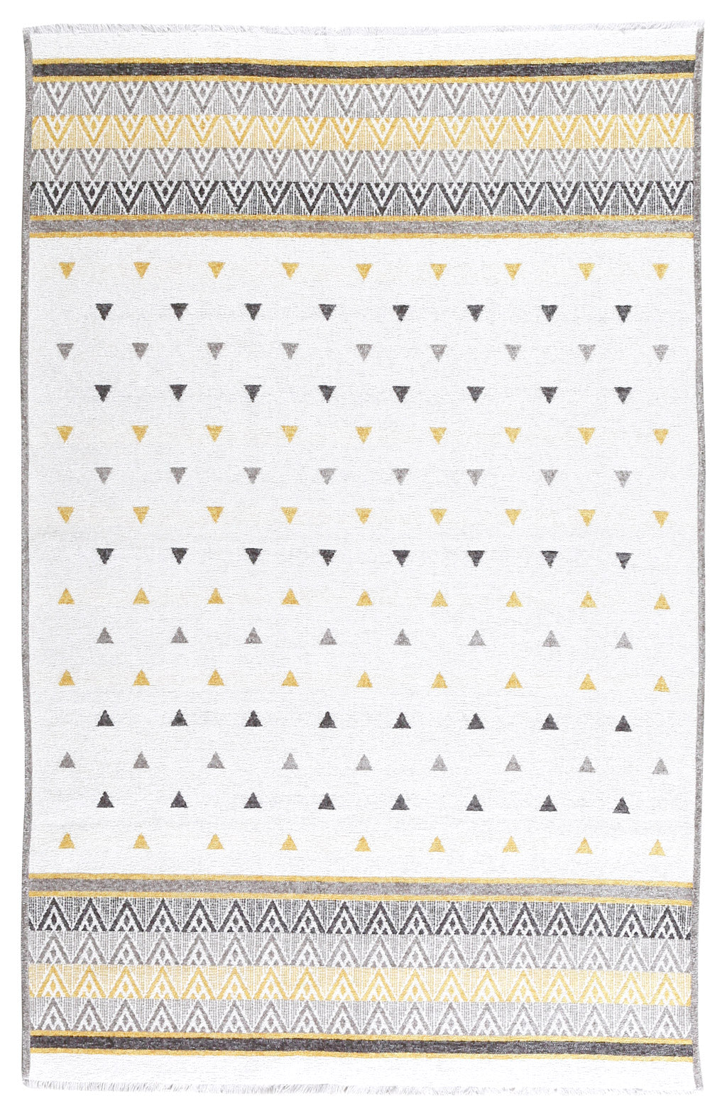 Triangle Gray Off White Area Rugs