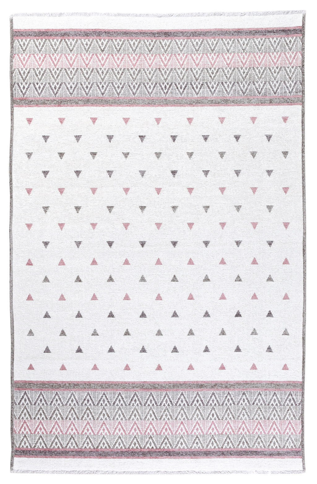 Triangle Mauve Off White Area Rugs