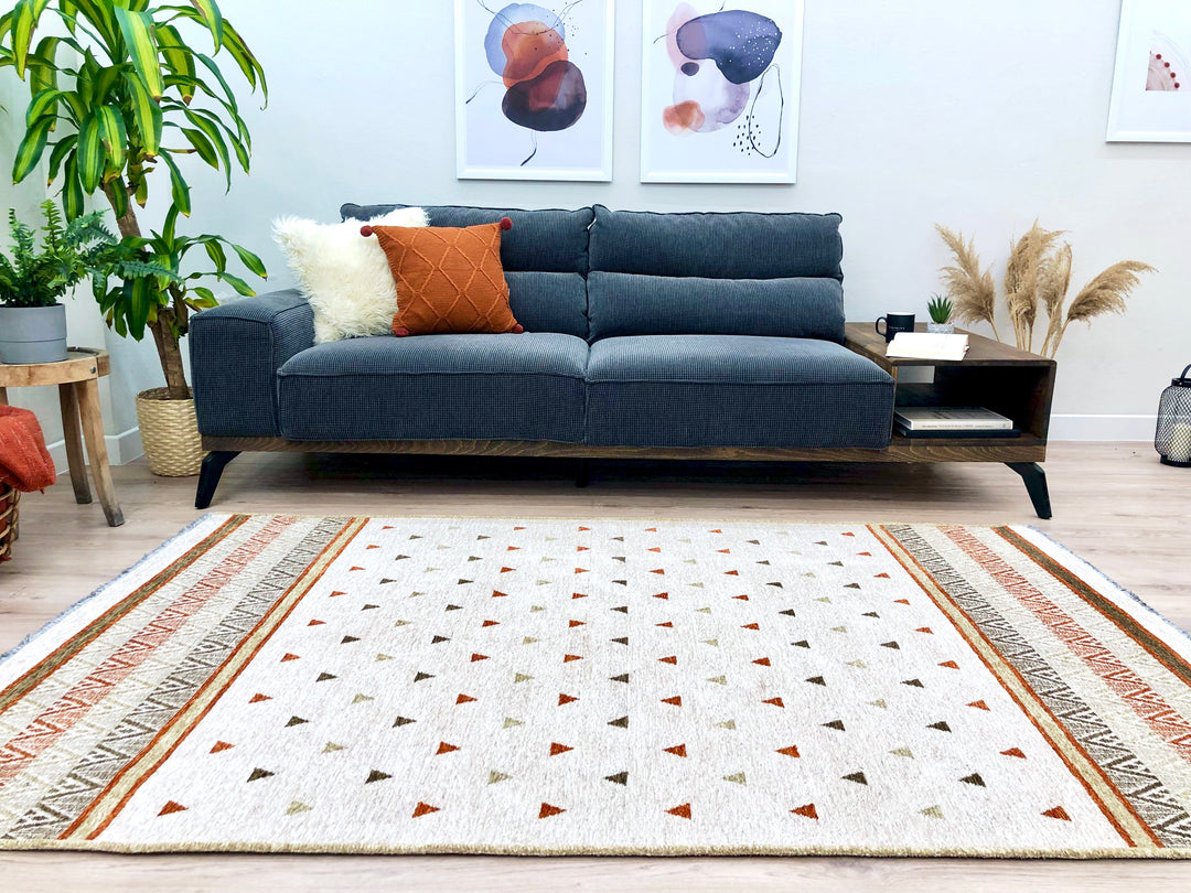 Triangle Beige Terracotta Area Rugs