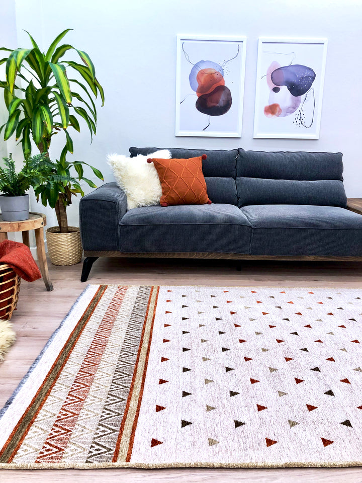 Triangle Beige Terracotta Area Rugs