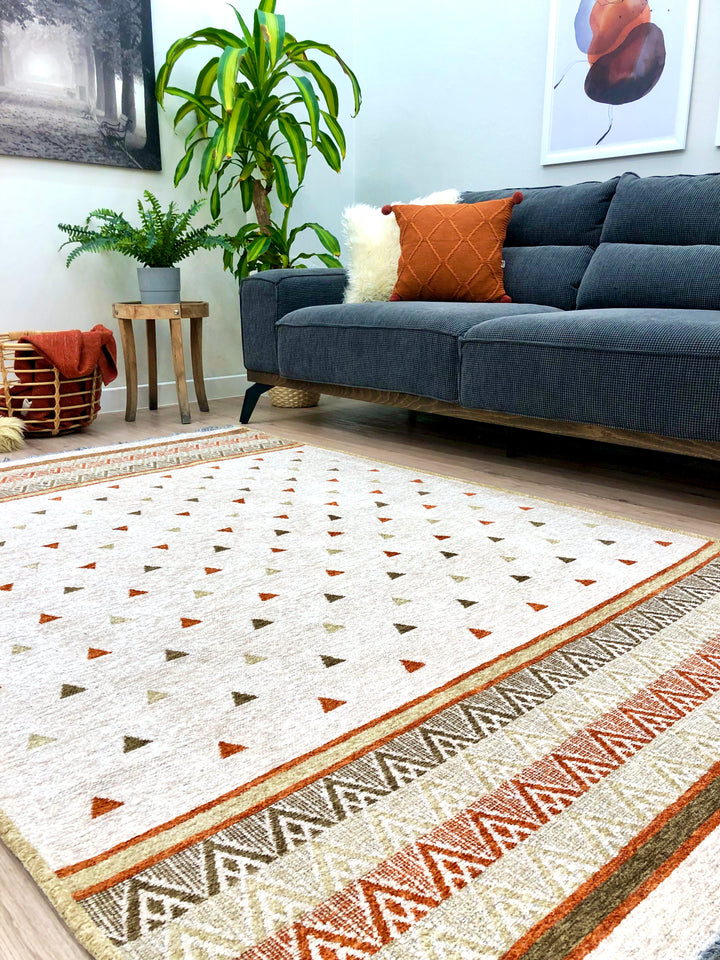 Triangle Beige Terracotta Area Rugs