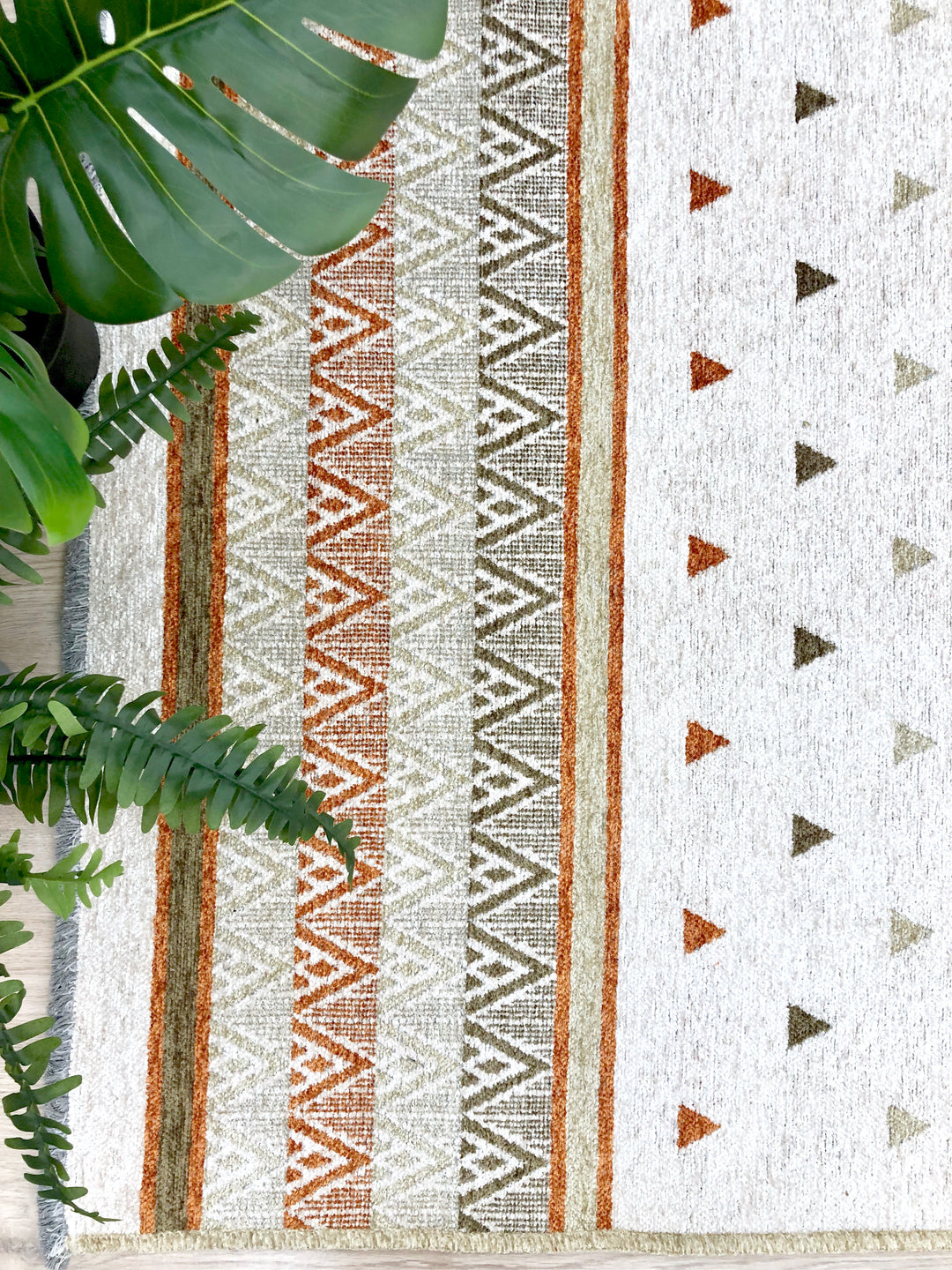 Triangle Beige Terracotta Area Rugs