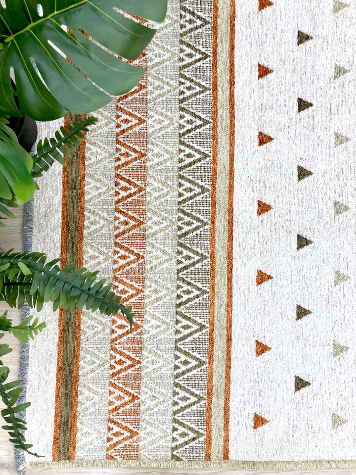 Triangle Beige Terracotta Area Rugs