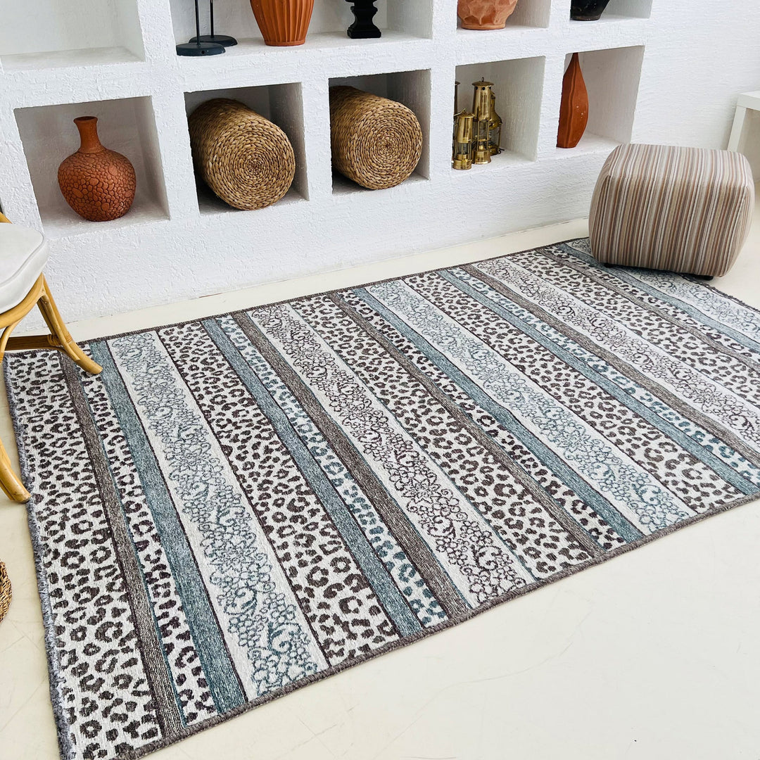 Eclectic Beige Terracotta Washable Area Rugs