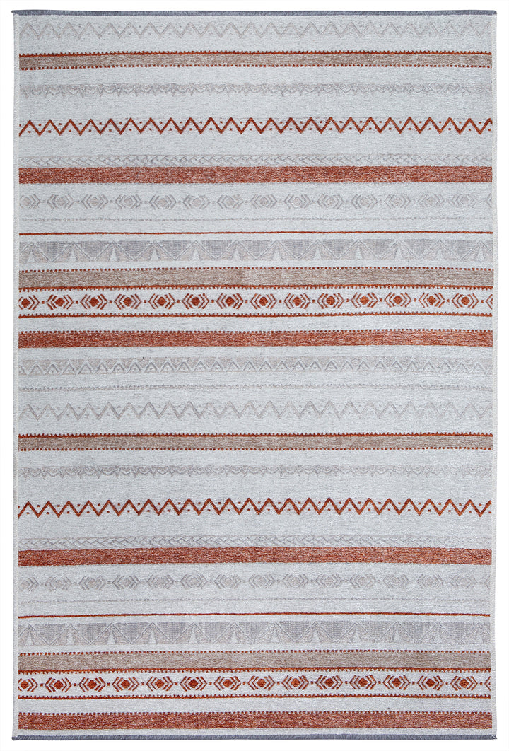 Eclectic Beige Terracotta Washable Area Rugs