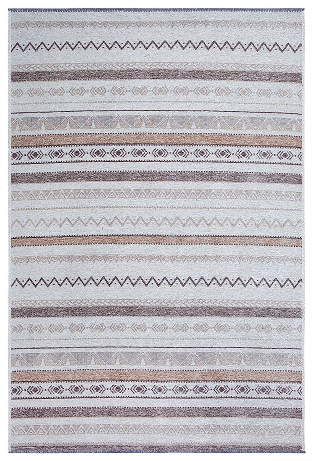 Eclectic Gray Beige Washable Area Rugs