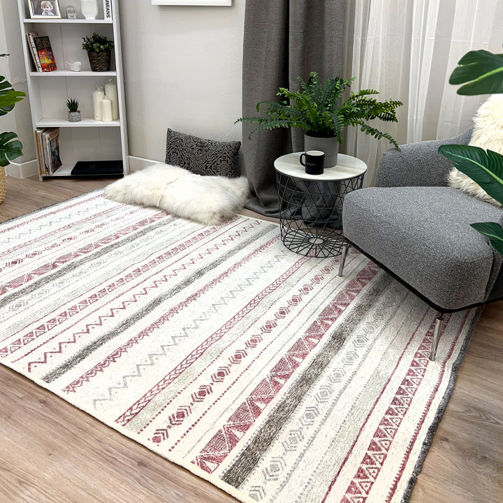 Eclectic Beige Terracotta Washable Area Rugs