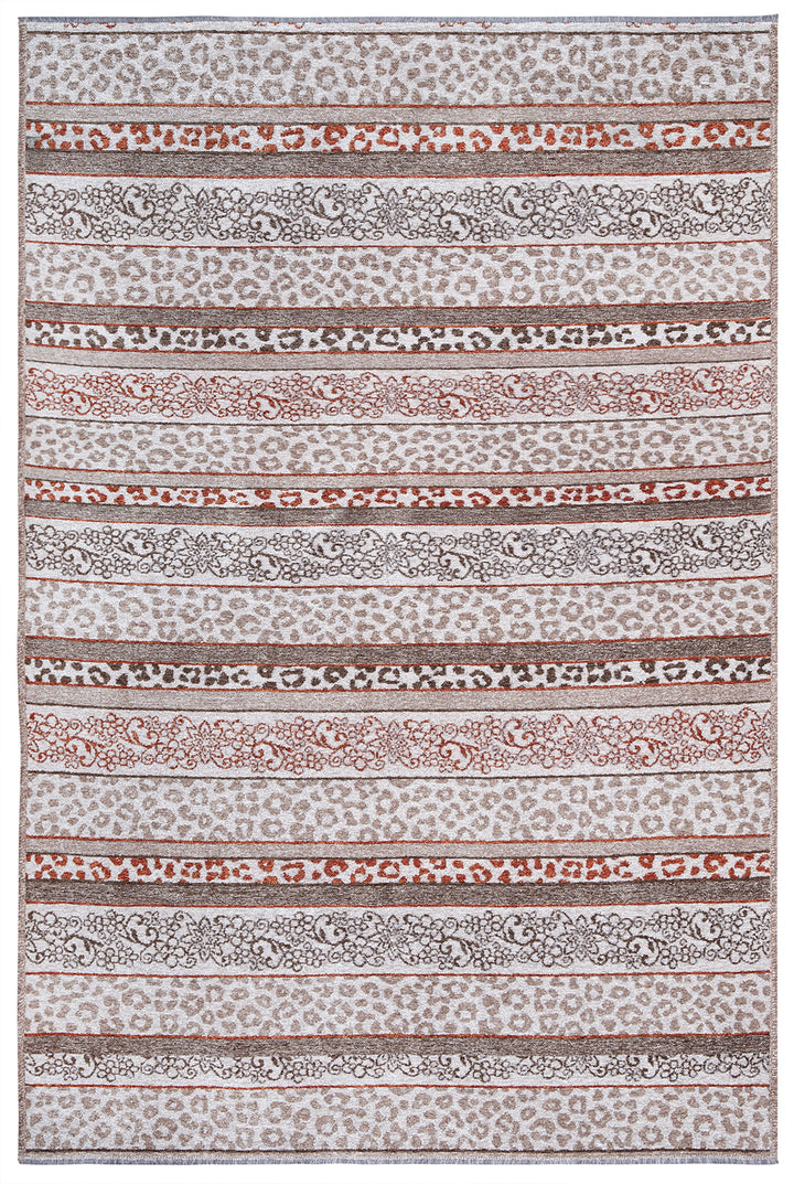 Eclectic Beige Terracotta Washable Area Rugs