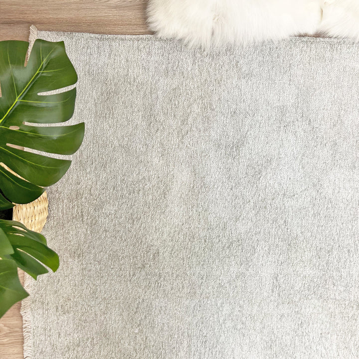 Solid White Washable Area Rugs