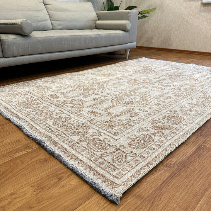 Vintage Beige Cream Washable Area Rugs