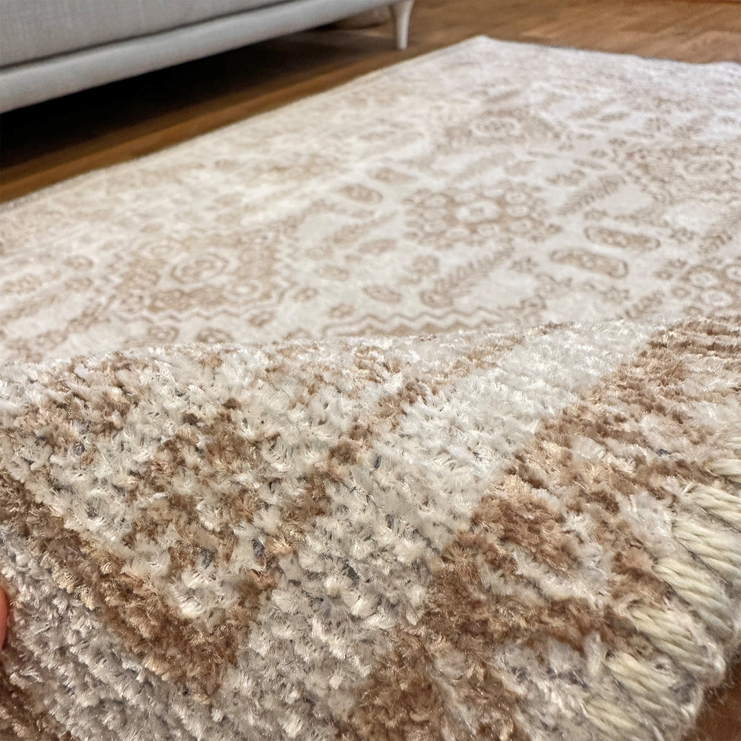 Vintage Beige Cream Washable Area Rugs