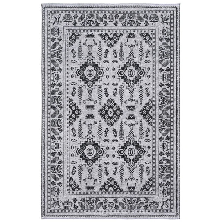 Vintage Gray Black Washable Area Rugs