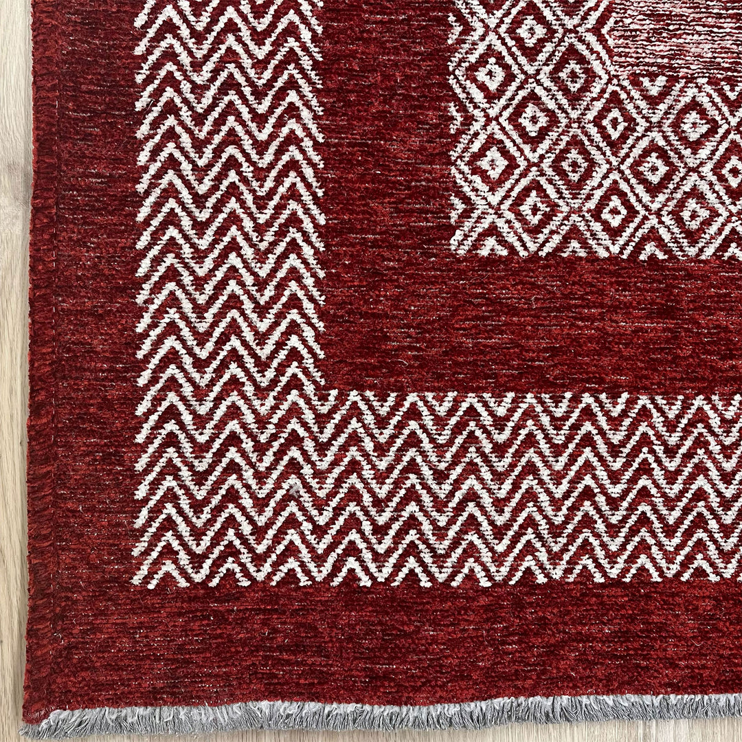 Scandinavian Red Burgundy Washable Area Rugs