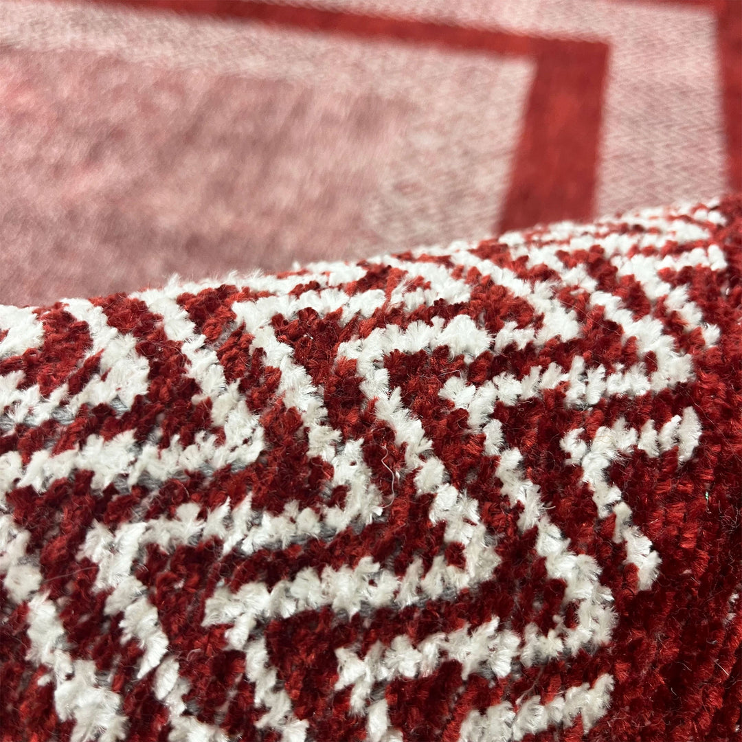 Scandinavian Red Burgundy Washable Area Rugs