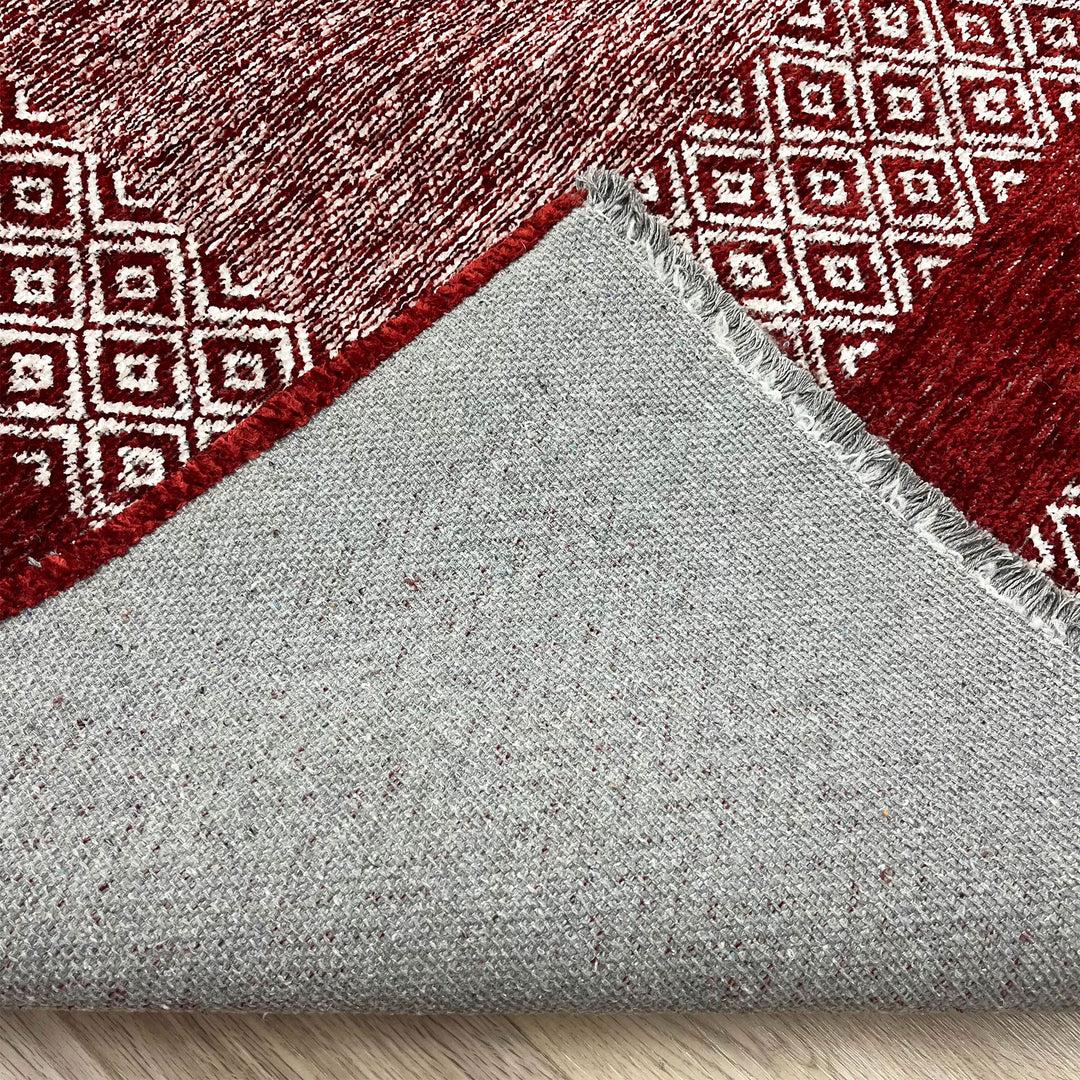 Scandinavian Red Burgundy Washable Area Rugs