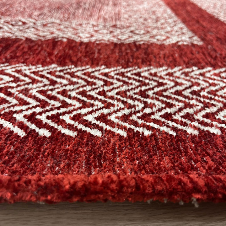 Scandinavian Red Burgundy Washable Area Rugs